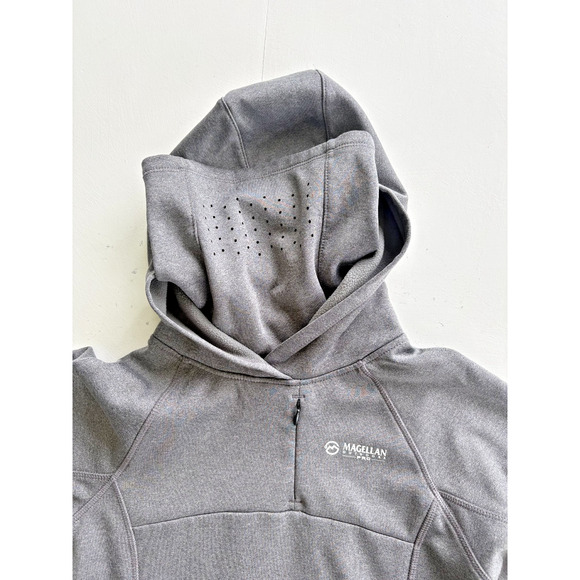 Womens Magellan Outdoors Pro Angler Gaiter Hoodie Gray XS Boyfriend Fit - Picture 5 of 8